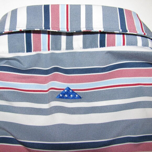 Peter Millar Summer Comfort Mens Medium Short Sleeve Golf Polo Striped - Picture 8 of 9